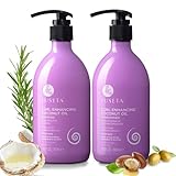 Luseta Curly Hair Shampoo and Conditioner Set with Coconut Oil, Unlimited Bounce and Definition for wavy and Coily hair, Reduce Frizz and Repair Dry Hair, for All Curl Types Sulfate Free 16.9Fl oz×2