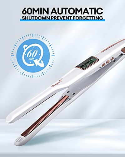 2/5 Inch Mini Flat Iron, Ckeyin Pencial Flat Iron For Short Hair, Beard And Pixie Cut, 30S Ptc Fast Heating Small Hair Straightener With 15 Adjustable Temp, Lcd Display, Auto Shut Off #TOP7