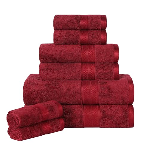 Superior Rayon from Bamboo Cotton Blend 8 Piece Towel Set, for Ba...