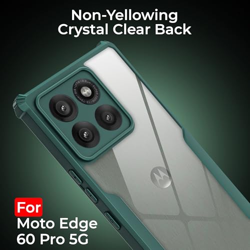 Image of A rtistque Transparent Back Cover Case for Motorola Moto Edge 60 Pro | Acrylic Armor | Anti-Drop | Shockproof TPU Edge | Moto Edge 60 Pro Back Cover - Green