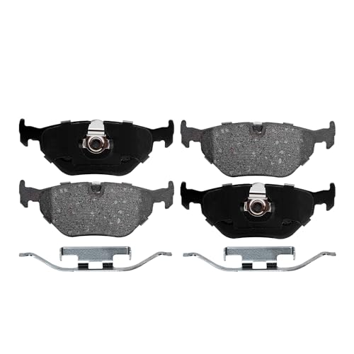 Image of Detroit Axle - Rear Brake Pads for BMW 323is 328Ci 528i 318i 318is 318ti | 323i 530i 540i Z4, Mercedes-Benz CL55 CLS55 SL600 S65 SL65 AMG Ceramic Brake Pads w /Hardware Replacement
