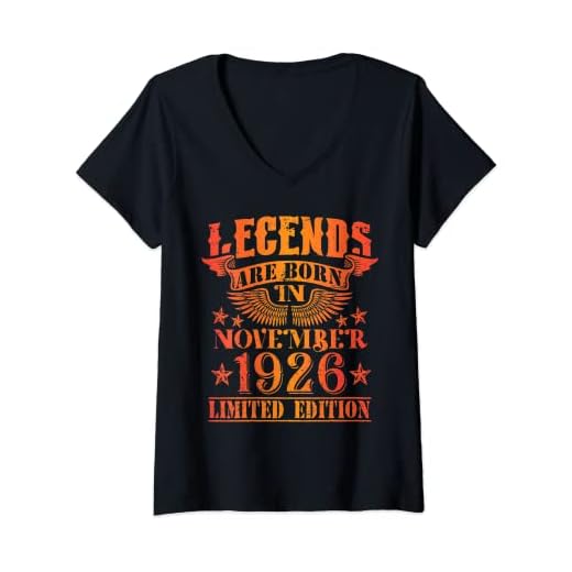 Mujer Cumpleaños Noviembre 1926 Edición Limitada Regalo Vintage Camiseta Cuello V