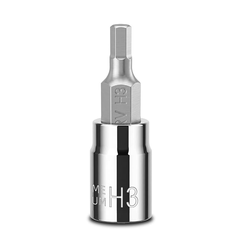 Soquete com Ponta Allen Sextavada de 3 mm, Encaixe Quadrado de 1/4 pol. (6,35 mm), sparklion