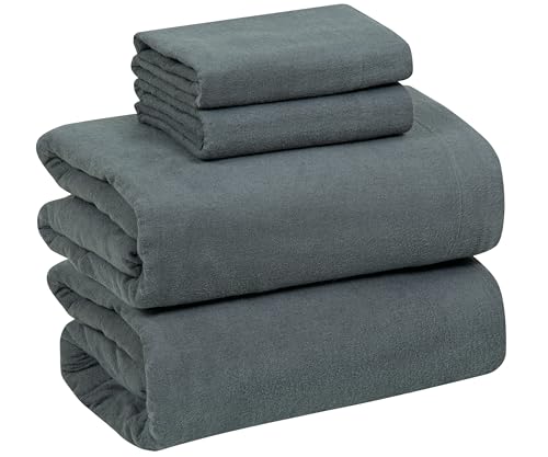 Bliss Casa 4-Piece 100% Cotton Extra Soft Flannel Sheet Set Full - Double Brushed Deep Pockets, Breathable Full Size Flannel Sheets - Warm and Cozy Bed Sheets - All Seasons Heavyweight Bed Set