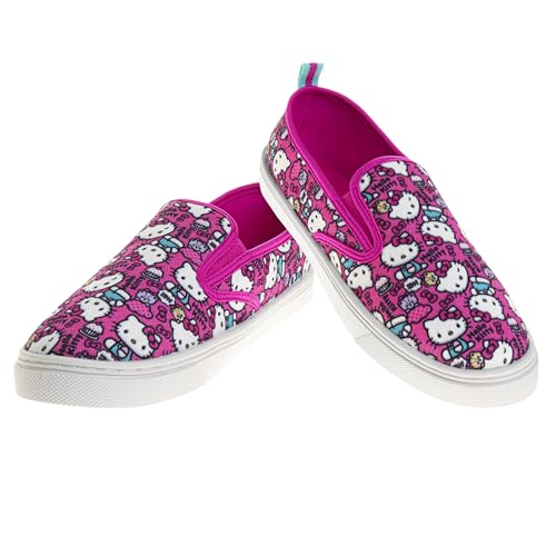 Sanrio Hello Kitty Low Top Sneakers - Casual Fashion Laceless Slip on Canvas Shoes (Size 11-4 Little Kid/Big Kid, Size 5-8 Adults)2
