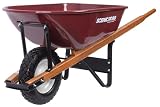 Scenic Road Wheelbarrow Heavy Duty 6 Cubic feet, 500 lb Capacity 16” Single Wheel Barrow Steel Frame for Home Improvement, Gardening, Landscaping, Farming, Contractor, Lawn Equipment (Mdel MSS6-1FF)