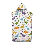  YouTownEU Dessin animé Dinosaure imprimé Grande Robe à Langer à Capuche Adulte Microfibre Poncho Serviette Serviette à séchage Rapide Plage Natation Surf Combinaison de plongée changeant