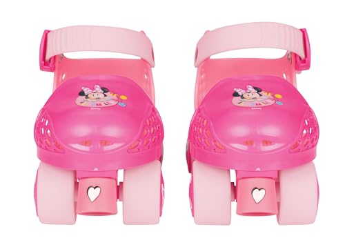 Image of Minnie Mouse Junior Skates Includes Knee and Elbow Pads, Size Adjustable Design for Growing Feet
