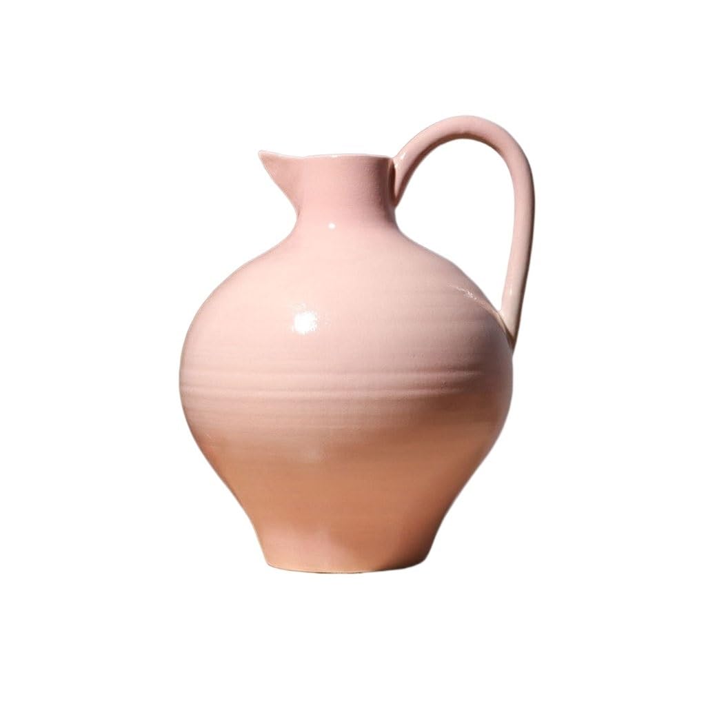 Kunyos A Vase Ceramic Single Ear Vase Home Living Room With Dried Flowers On The Dining Table Chinese Creative Ornaments Ceramic Vase(A)