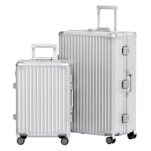 AnyZip 2-Piece Aluminum Luggage Set, Hard Shell, TSA Lock
