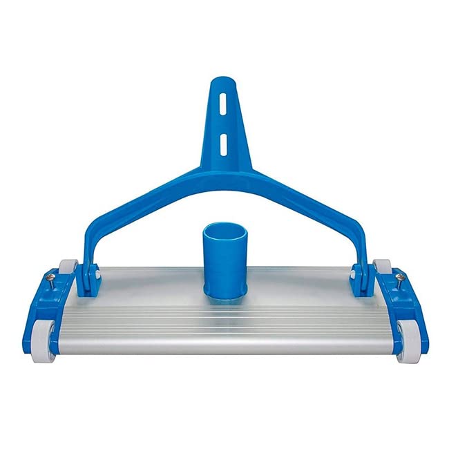 Suinga Limpiafondos de Aluminio para Piscinas 45 cm con Cuatro Ruedas | Cepillo de Arrastre para Limpieza Eficaz del Fondo | Conexion a Manguera 1 1/2'' | Alta Movilidad para Uso Intensivo