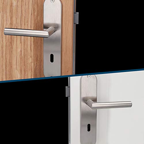 Alpertec 28015500 Edelstahl Conte-LS Renovierungsgarnitur für Zimmertüren Drückergarnitur Türdrücker Türbeschläge Neu