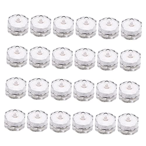 Kisangel Luces Led Sumergibles Para Piscina 24piezas Iluminación Subacuática Para Decoración De Jardín Luz De Fácil De Usar Funciona Pilas