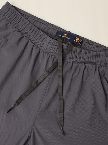 Image of TECHNOSPORT Men Mid Rise Regular Fit Solid Stretchable Joggers, Techno Dry for Regular Use and Sports