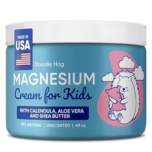 Magnesium Cream for Kids – Soothing Relief & Relaxation with Calendula, Aloe Vera, Shea Butter – Topical Magnesium Cream for Sleep – USA Made – (4 oz, Unscented)