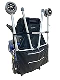 AlveyTech Universal Walker Holder for Mobility Scooters - Fits Most Scooters - Black Polyester Walker Holder with Attachment for Adult/Seniors (Deluxe)