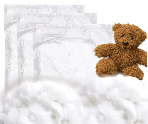 Polyester Fiberfill Stuffing for Stuffed Animals, Cotton Pillow Filling, Snow Fluff for Crafts, Bulk Cotton Fiber Batting for Decorating & Fake Clouds (4.4, Pounds)
