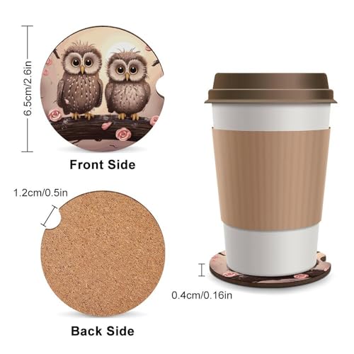 Coasters para portavasos carro diseño búhos 2 pack miniatura 2