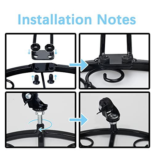 Yosager 5 Pack Metal Plant Stands For Flower Pot, Heavy Duty Black Iron Potted Stand Holder With Wheels, Self Assembly Required, Outdoor Planter Container Round Supports Display For Home Garden Decor #TOP5