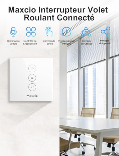 Interrupteur volet roulant WiFi programmable tactile compatible Google Home - 5