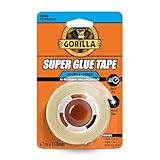 Gorilla Super Glue Tape, 6.1m x 15.88mm – Heavy Duty, Crystal Clear, No Mess Double Sided Tape, Ideal for Permanent Repairs, Quick Fixes & Craft | Bonds Glass, Fabric, Paper, Cardboard & More