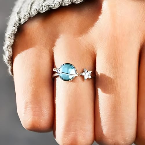 Bagues étoiles planète bleue parfaites pour illuminer vos soirées - 2