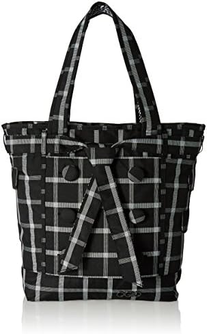 OGIO Women's Windowpane Hamptons Fully Padded Fleece Laptop Compartment Tote Bag, Black