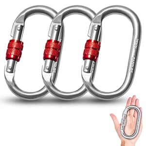 Ohulelks 3 Stück 25 KN Edelstahl Karabiner