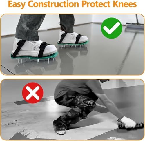 Self-Leveling Cement Tool Kit with Spiked Roller, Rake and Spiked Shoes - 5