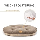 Ferplast Hundebett Katzenbett Huindekissen Relax Microfleece 45/2 Wattiertes Weiches Microfleece Waschbar Taupe
