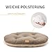 Ferplast Hundebett Katzenbett Huindekissen Relax Microfleece 45/2 Wattiertes Weiches Microfleece Waschbar Taupe