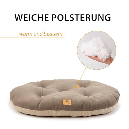 Ferplast Hundebett Katzenbett Huindekissen Relax Microfleece 45/2 Wattiertes Weiches Microfleece Waschbar Taupe
