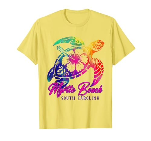 Myrtle Beach Tie Dye Sea Turtle Hibiscus South Carolina 2025 T-Shirt