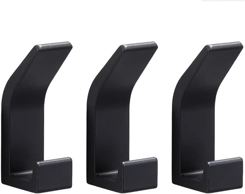 3 Pcs/Set of Black Towel Hooks, Bathroom Clothes, Bedroom Robe, Coat, Living Room Kitchen Accessories