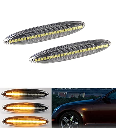 トヨタ/レクサス用 LED サイドマーカー シーケンシャル ダイナミック 高輝度LED搭載 TOYOTA カムリ40系 クラウン/アスリート/ロイヤル マジェスタ マークX 120系 マークXジオ 10系 ソアラ ハイランダー クルーがー LEXUS E3