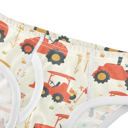 KLL Red Old Wheeled Tractors Toddler Boy Comfort Briefs Underwear Cute Children Undies4