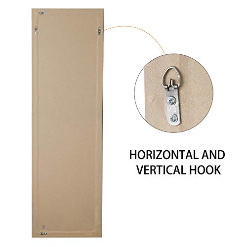Image of NeuType Over The Door Mirror Full Length Mirror Hanging Over Door or Leaning Against Wall or Mounted On Wall, Door Mirror Full Length Mirror Over The Door, 55 inchx16 inch, White, No Stand