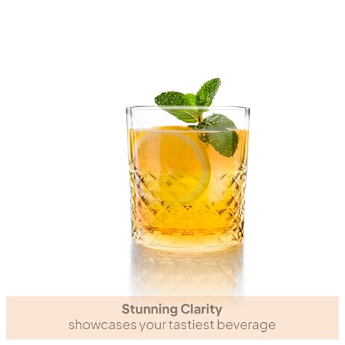 Image of CELLO Unity Whiskey Rocks Glass Set of 6 Pcs, 215 ml Transparent | Leadfree Freezer & Dishwasher Safe, Toughened Glass Set for Bar, Liquor, Whiskey, Cocktail, Mocktail, Mojito & Cold Beverages
