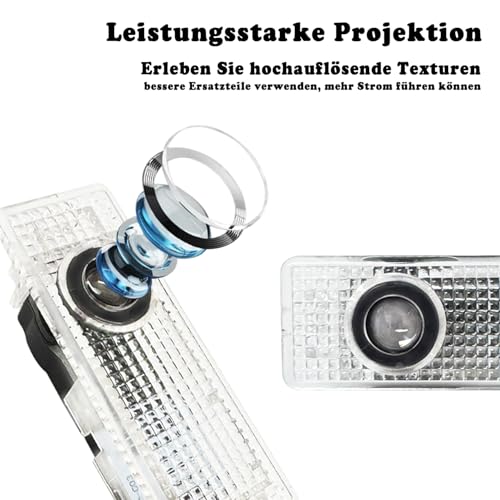 Krewua 2 Stück Türlichter, HD LED Projektion Welcome Lights für M 1/2/3/4/5/6/7 austauschbar mit M X1/X2/X3/X4/X5/X6/X7/Z/GT