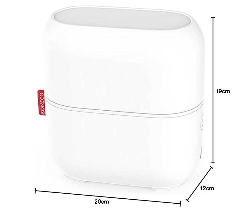 BONECO Ultraschall Vernebler U100 I Reise-Luftbefeuchter I Für 0,5L PET-Flaschen I für Räume bis 25 m² I AUTO-Abschaltung I 2 Leistungsstufen I LED-Beleuchtung I Leerstandsanzeige (weiß)