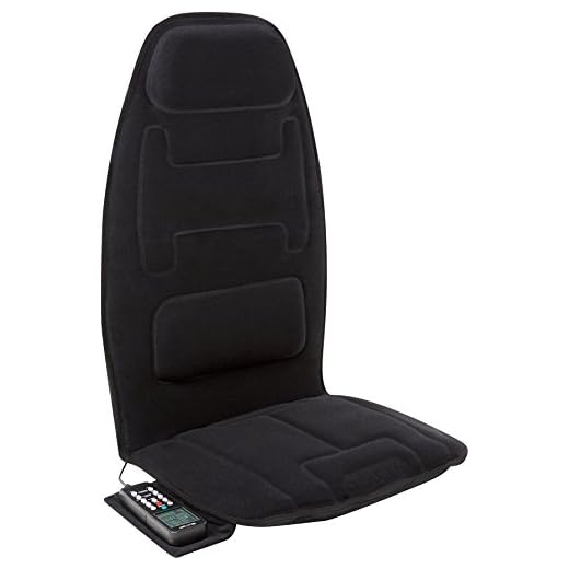 Relaxzen 10-Motor Massage Seat Cushion with Heat and Extra Foam, Black