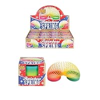 HENBRANDT Pack of 12 Plastic Rainbow Spring Toy for Kids 7.5cm Boxed Magic Spring Toys Retro Party Bag Fillers Lucky Dip Class Gifts Home School Rewards for Boys and Girls