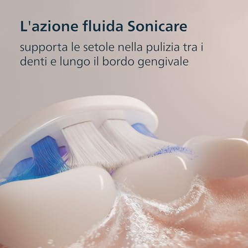 Philips Sonicare 6100, spazzolino elettrico sonico con 2 modalità di spazzolamento e 3 livelli di intensità, avviso di pressione, EasyStart, SmarTimer, azzurro, modello HX7406/02 [Nuova tecnologia] - Immagine 2