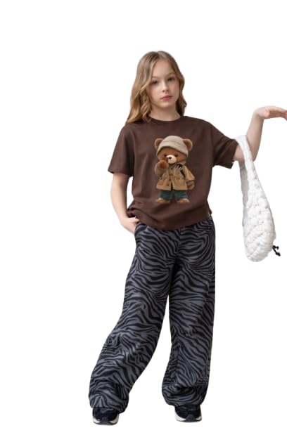 COMIC STREET Kids Teddy Bear Printed T-Shirt for Girls | Cute Cartoon Graphic Brown Tee | Soft Cotton Casual Wear | Stylis... - Review, Price and Buying Guide