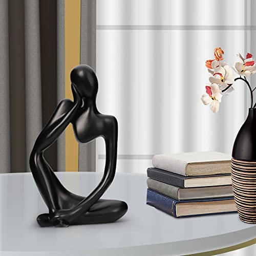 Innolites Resin Statue Thinker Style Decoration Abstract Sculptures Collectible Figurines For Home Decor Modern Office Shelf Desktop(Black Left) #TOP5