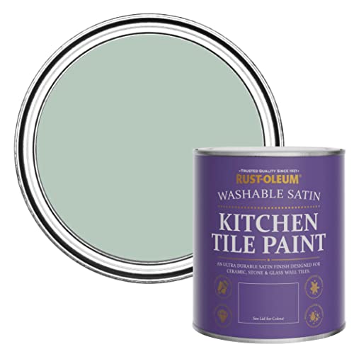 Rust-Oleum Green water resistant Kitchen Tile Paint in Satin Finish - Leaplish 750ml