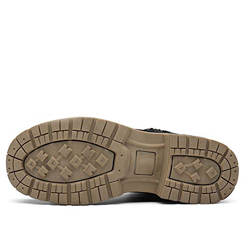 SKDOIUL Mens Winter Snow Boots Leather Ankle Walking Shoes with Warm Fur4