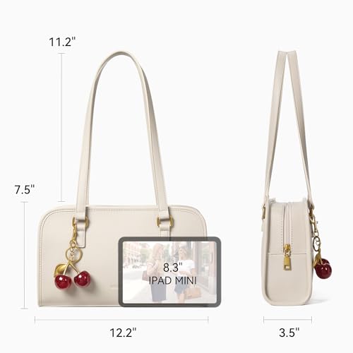 Image of BOSTANTEN Shoulder Bag with Cherry Charm Vegan Leather Purse for Women