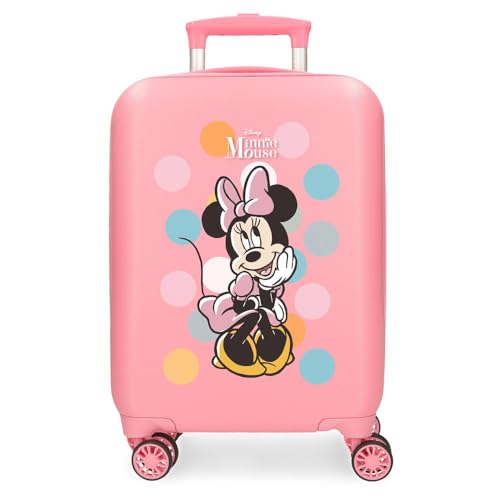 Disney Minnie Coquette Equipaje- Equipaje para niños, Niñas, Coquette Cierre de combinación Lateral 4 Ruedas Equipaje de Mano está Fabricada en ABS, un Material rígido y Ligero.