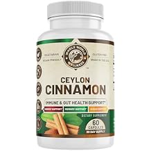 Organic Ceylon Cinnamon for Men & Women | Antioxidant & Immune Support | Promotes Digestive & Gut Balance | All Natural, Vegan, Gluten-Free | 60 Capsules | Made in The USA.